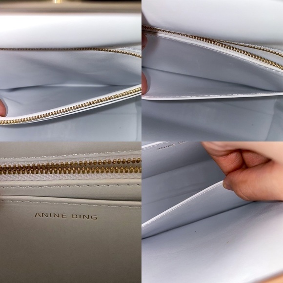 Anine Bing Bag Noah Shoulder Crossbody Chain Gold Leather Minimal White GUC - Picture 12 of 16